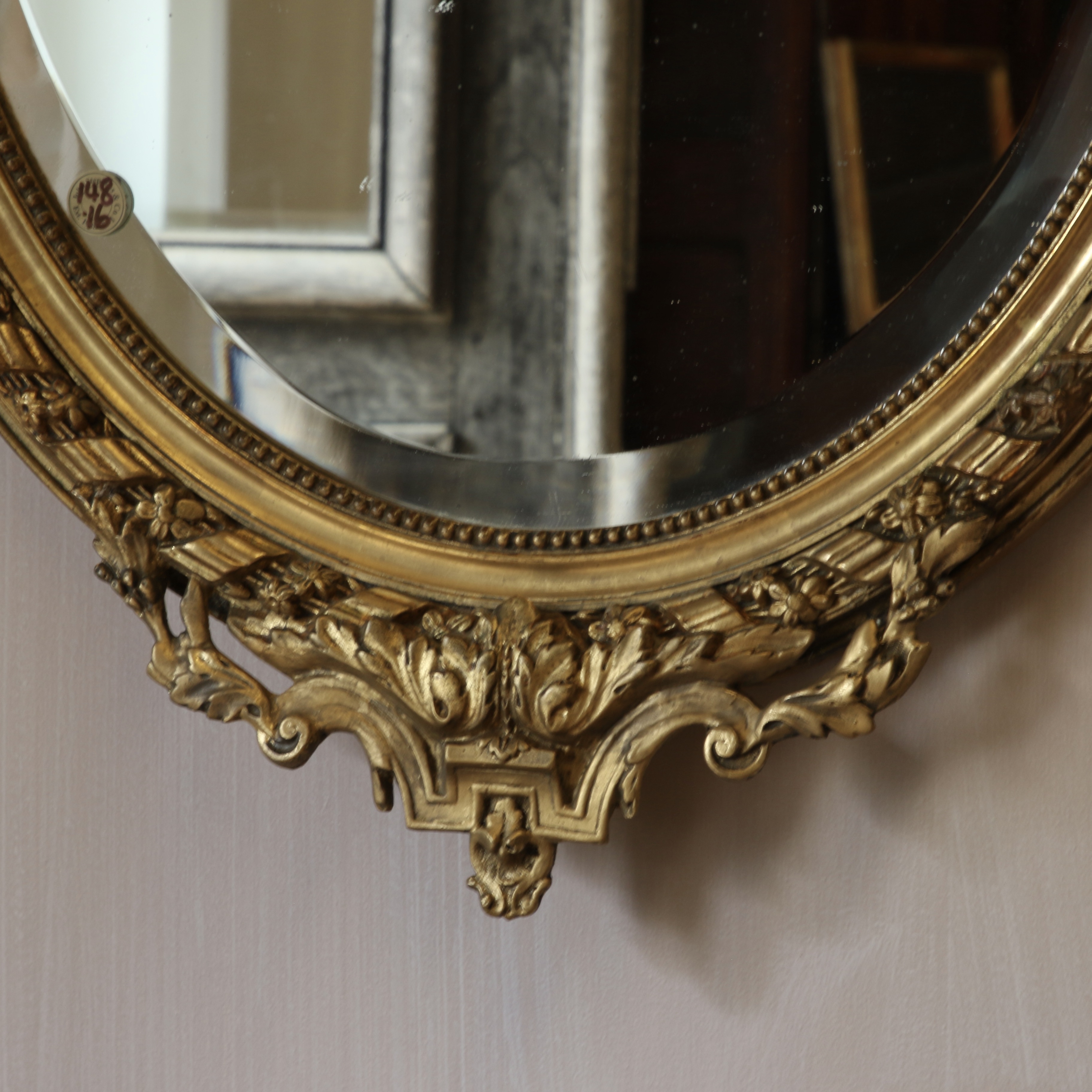 French Roccoco Oval Mirror